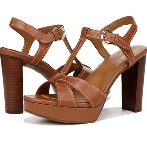 Naturalizer Womens Marnie Platform High Heel Brown Leather Size 12 Wide NWT